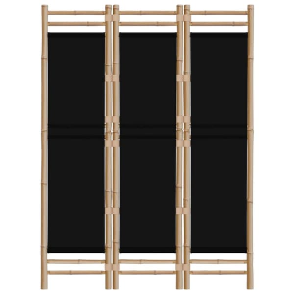 vidaXL Rumsavdelare 3 paneler hopfällbar 120 cm bambu och kanvas art