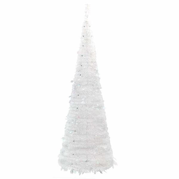 vidaXL Plastgran pop-up 100 LED vit 150 cm Vit