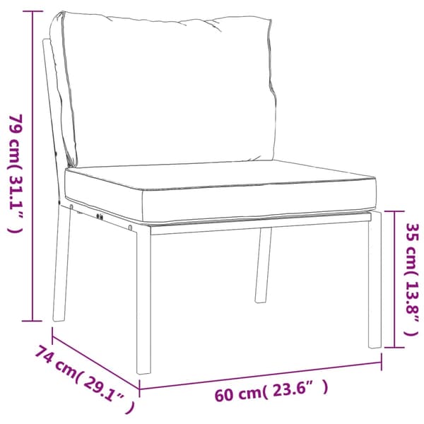 vidaXL Trädgårdsstolar med grå dynor 2 st 60x74x79 cm stål art