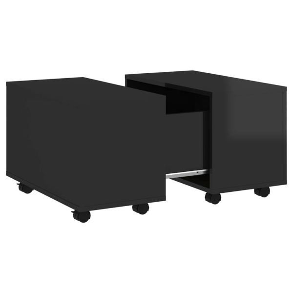 vidaXL Soffbord svart högglans 60x60x38 cm spånskiva Svart
