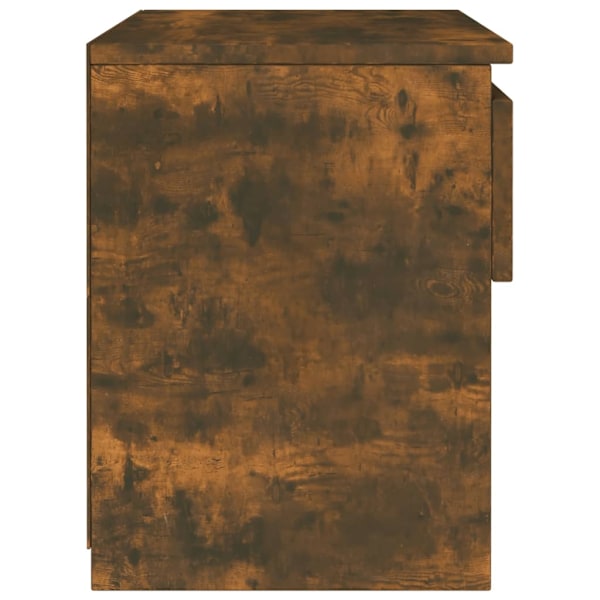 vidaXL Sängbord rökfärgad ek 40x30x39 cm konstruerat trä Brun
