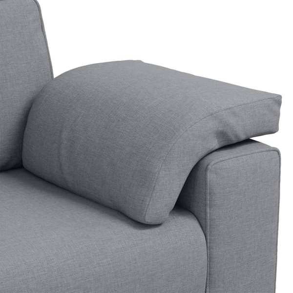 vidaXL Soffa 2 pcs Ljusgrå 219 x 80 x 82 cm tyg Grå