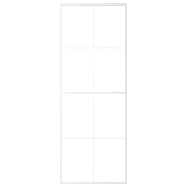 vidaXL Skjutdörr frostat ESG-glas och aluminium 76x205 cm vit Vit