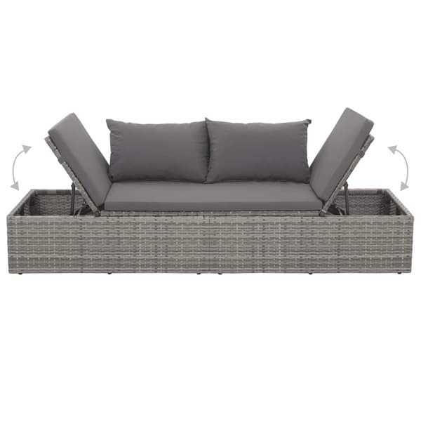 vidaXL Solsäng 195x60 cm konstrotting grå grå
