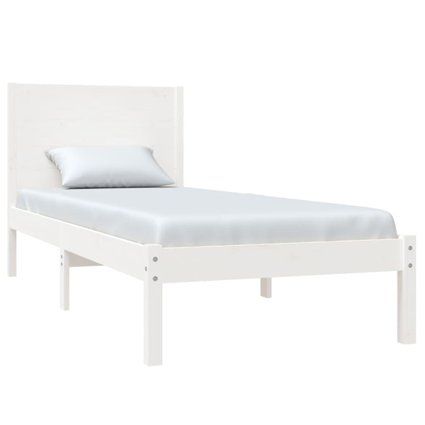 vidaXL Sängram vit massiv furu 100x200 cm Vit