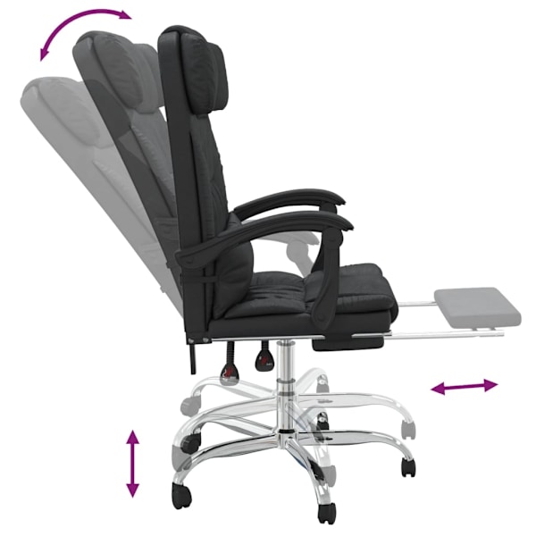 vidaXL Kontorsstol med massage svart konstläder Svart