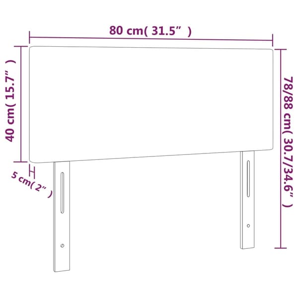 vidaXL Sänggavel ljusgrå 80x5x78/88 cm sammet Grå
