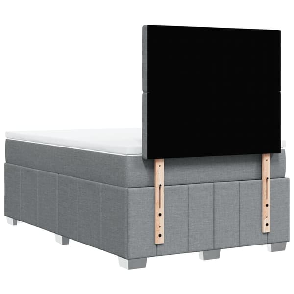 vidaXL Ramsäng med madrass ljusgrå 120x200 cm tyg Grå