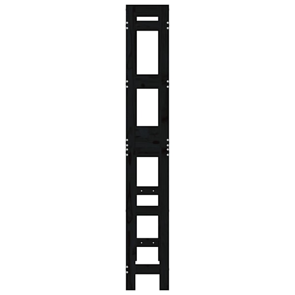 vidaXL Badrumshylla svart 63x26x171 cm massiv furu Svart