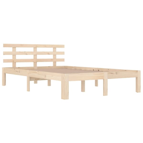 vidaXL Sängram massivt trä 200x200 cm Brun