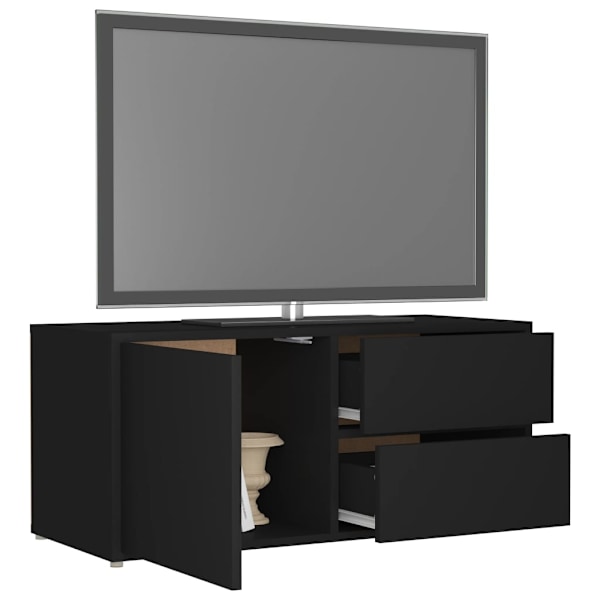 vidaXL Tv-bänk svart 80x34x36 cm konstruerat trä Svart