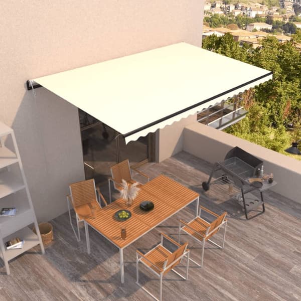 vidaXL Automatisk markis 500x300 cm gräddvit Creme