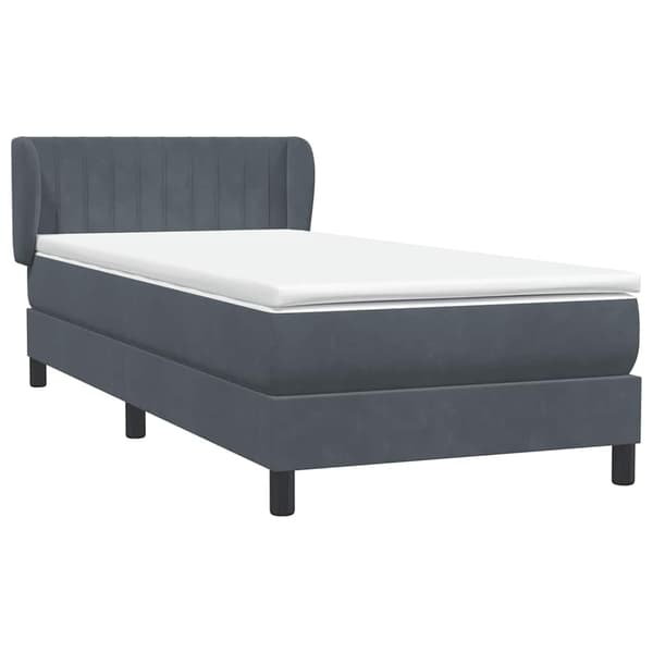 vidaXL Ramsäng med madrass mörkgrå 80x210 cm sammet Grå