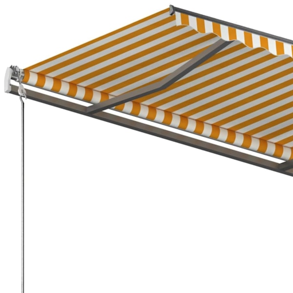 vidaXL Fristående markis manuellt infällbar 350x250 cm gul/vit Gul