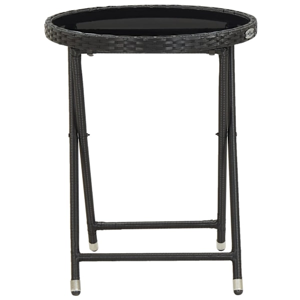 vidaXL Tebord svart 60 cm konstrotting och härdat glas Svart