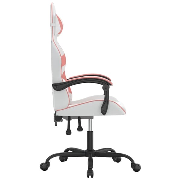 vidaXL Gamingstol vit och rosa konstläder Rosa