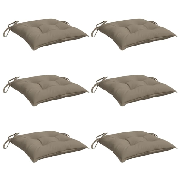 vidaXL Stolsdynor 6 st taupe 40x40x7 cm oxfordtyg Taupe