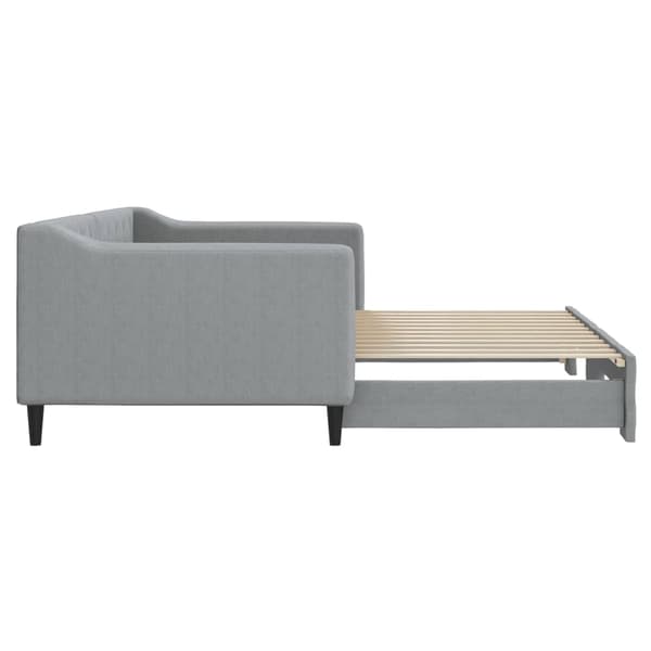 vidaXL Dagbädd utdragbar ljusgrå 90x200 cm tyg Grå