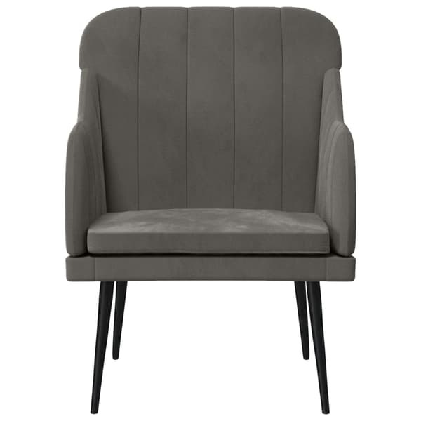 vidaXL Fåtölj mörkgrå 63x76x80 cm sammet Grå