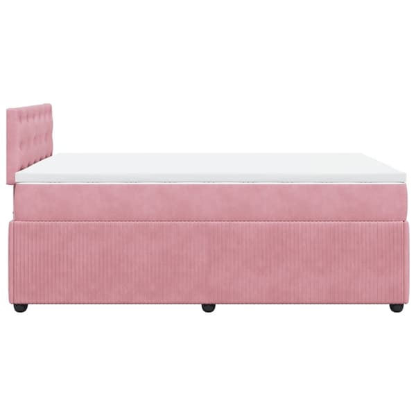 vidaXL Ramsäng med madrass rosa 120x200 cm sammet Rosa