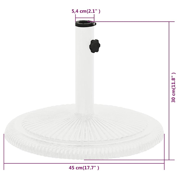 vidaXL Parasollfot vit 45x45x30 cm gjutjärn Vit
