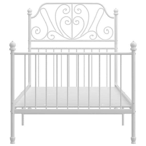 vidaXL Sängram vit metall 100x200 cm Vit