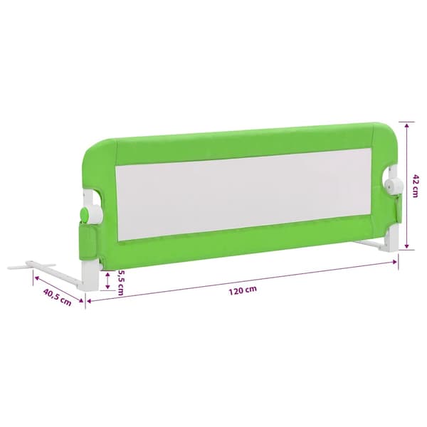 vidaXL Sängskena för barn grön 120x42 cm polyester Grön