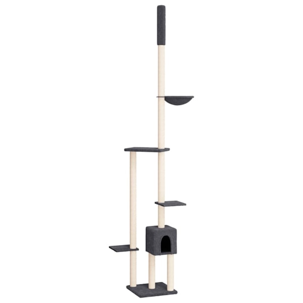 vidaXL Golv-till-tak klösträd mörkgrå 258,5-284,5 cm Grå