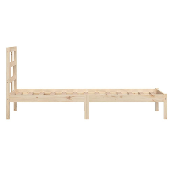 vidaXL Sängram massiv furu 100x200 cm enkelsäng Brun