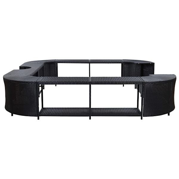 vidaXL Fyrkantig poolkant svart 268 x 268 x 55 cm konstrotting Svart