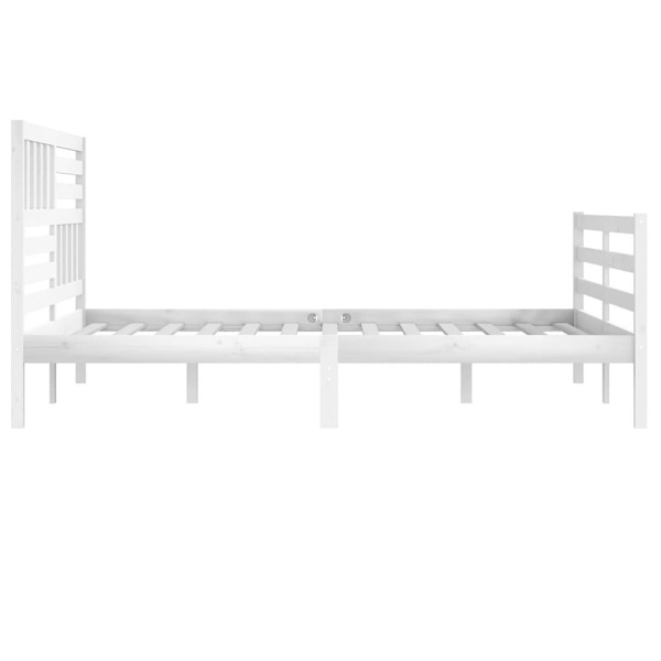 vidaXL Sängram vit massivt trä 200x200 cm Vit