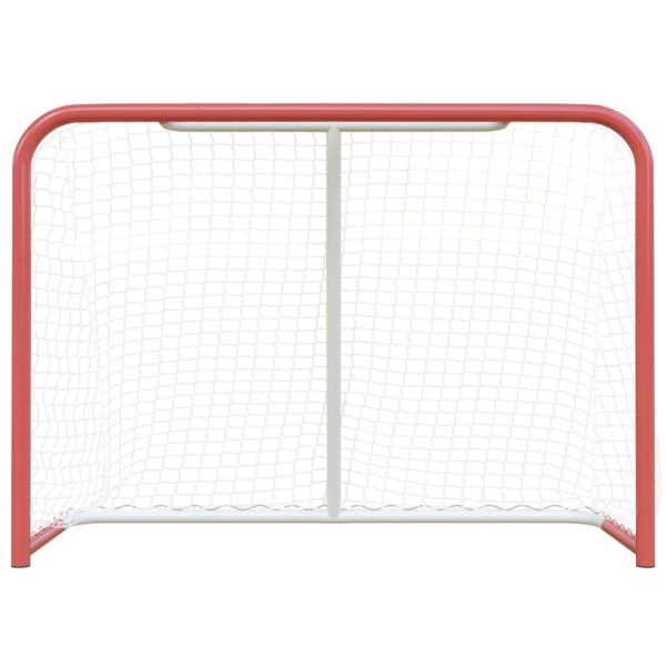 vidaXL Hockeymål med nät röd & vit 153x60x118 cm stål & polyester Röd