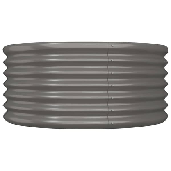 vidaXL Odlingslåda pulverlackerat stål 80x80x36 cm grå Grå