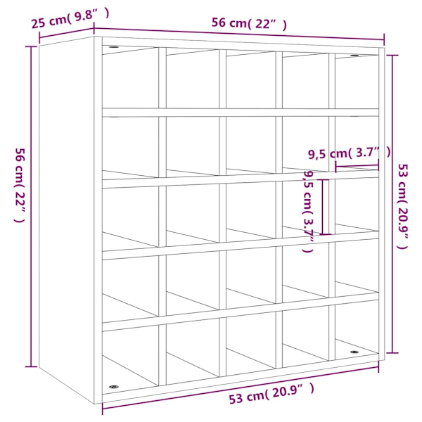 vidaXL Vinskåp vit 56x25x56 cm massiv furu Vit