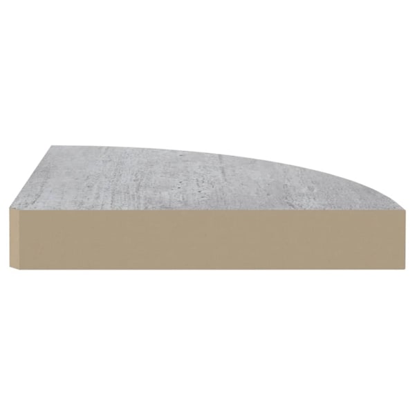 vidaXL Svävande hörnhylla betonggrå 25x25x3,8 cm MDF grå