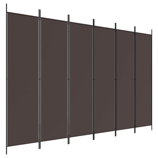 vidaXL Rumsavdelare 6 paneler brun 300x200 cm tyg Brun