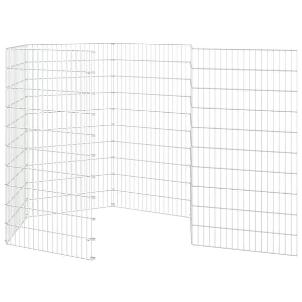 vidaXL Kaninhage 6 paneler 54x100 cm galvaniserat järn Silver