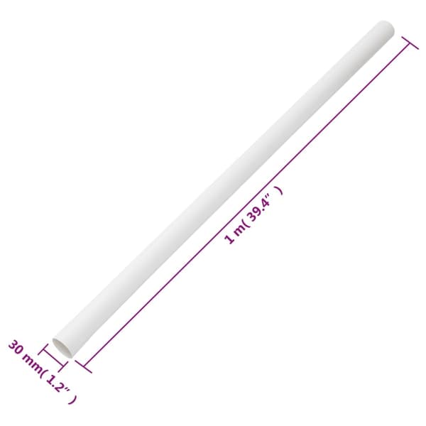 vidaXL Kabelkanal Ø32 mm 30 m PVC Vit