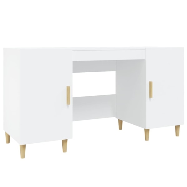 vidaXL Skrivbord vit 140x50x75 cm konstruerat trä Vit