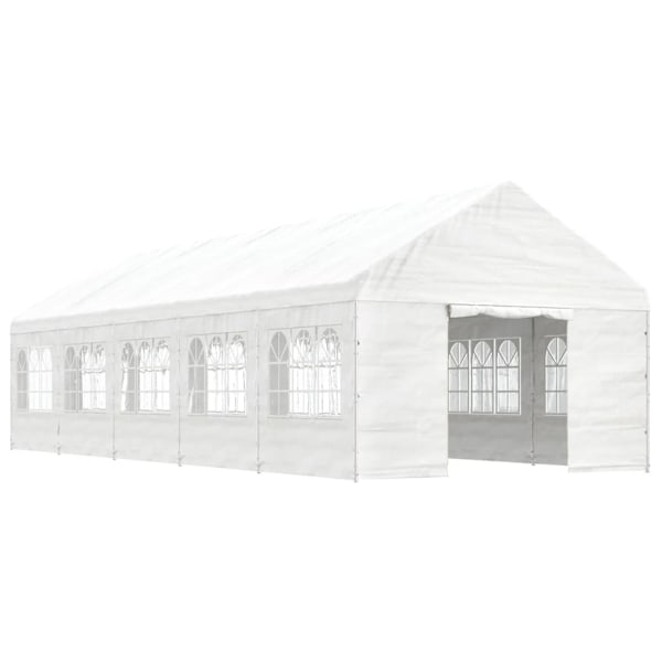 vidaXL Paviljong med tak vit 11,15x4,08x3,22 m polyeten Vit