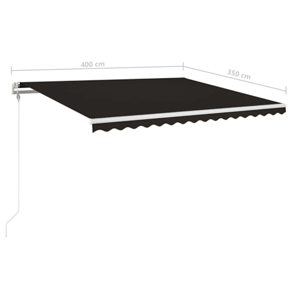 vidaXL Automatisk markis med vindsensor & LED 400x350 cm antracit Antracit