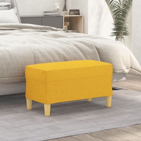 vidaXL Bänk ljusgul 70x35x41 cm tyg Gul