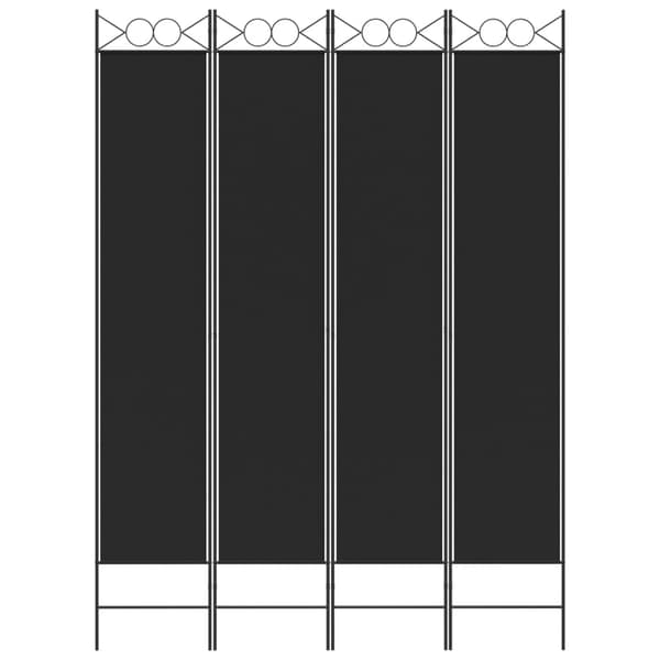 vidaXL Rumsavdelare 4 paneler svart 120x220 cm tyg art