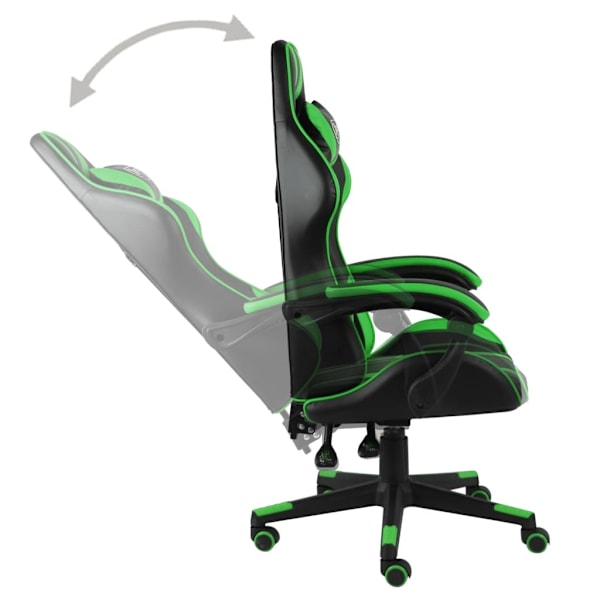 vidaXL Gamingstol svart och grön konstläder Grön