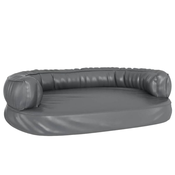 vidaXL Ergonomisk hundbädd grå 88x65 cm konstläder Grå