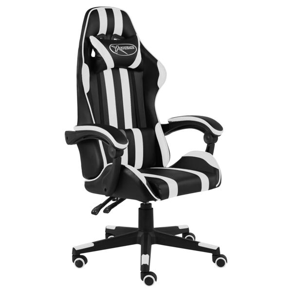 vidaXL Gamingstol svart och vit konstläder Vit