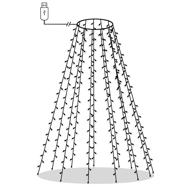 vidaXL Ljusnät för julgran 210 LED 210 cm Vit
