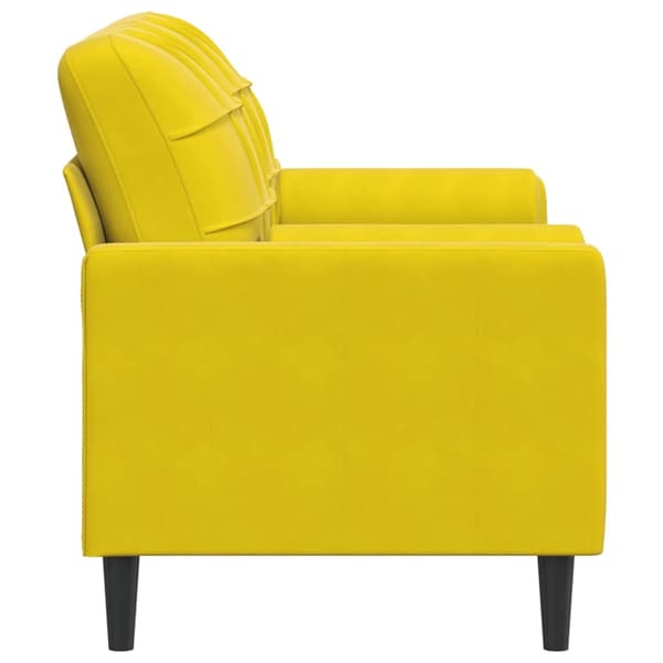 vidaXL 2-sitssoffa med prydnadskuddar gul 140 cm sammet Gul