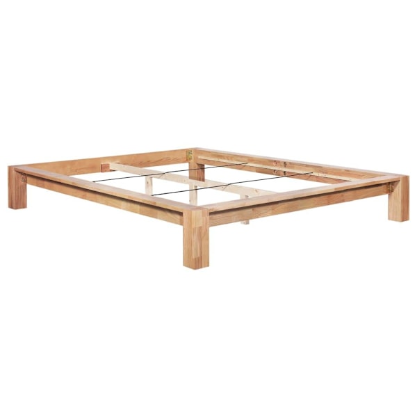 vidaXL Sängram massiv ek 160x200 cm Brun