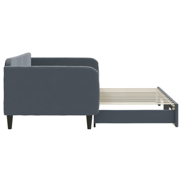 vidaXL Dagbädd utdragbar mörkgrå 100x200 cm sammet Grå
